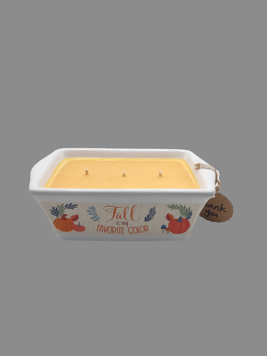 Toasted Pumpkin Spice in Holiday White Ceramic Loaf Pan (9oz)