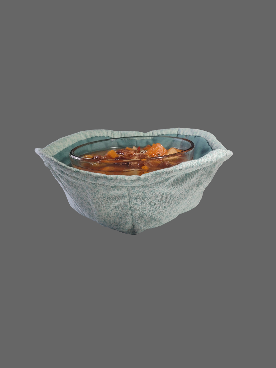 Seafoam Green Bowl Cozy with small flower lining (Small)