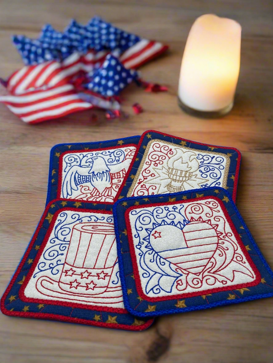 Patriotic Fabric Coasters (Set of 4)