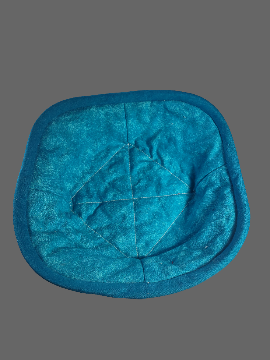 Aqua Blue Waves Bowl Cozy with blue lining (Medium)