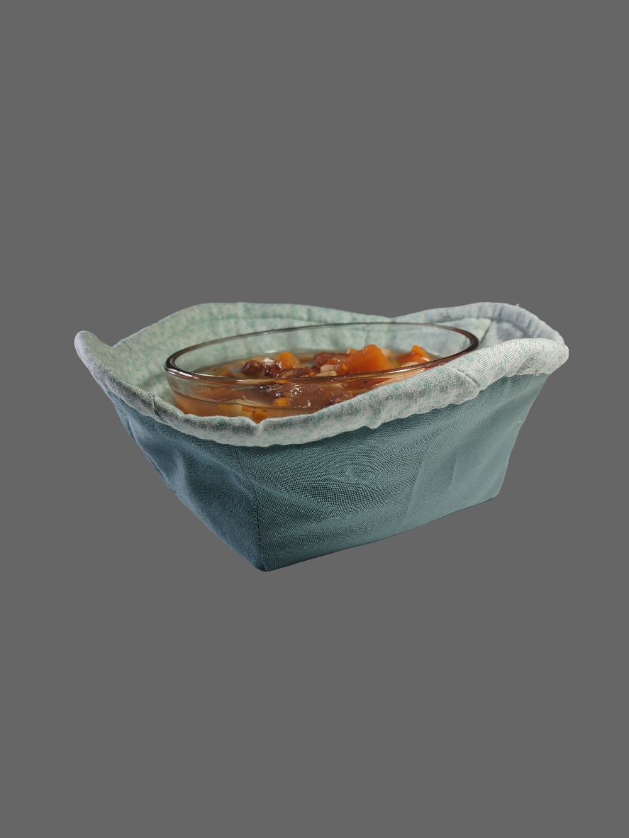 Seafoam Green Bowl Cozy with small flower lining (Small)