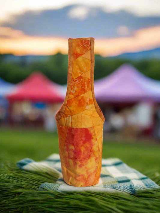Quilted Orange Wine Cozy